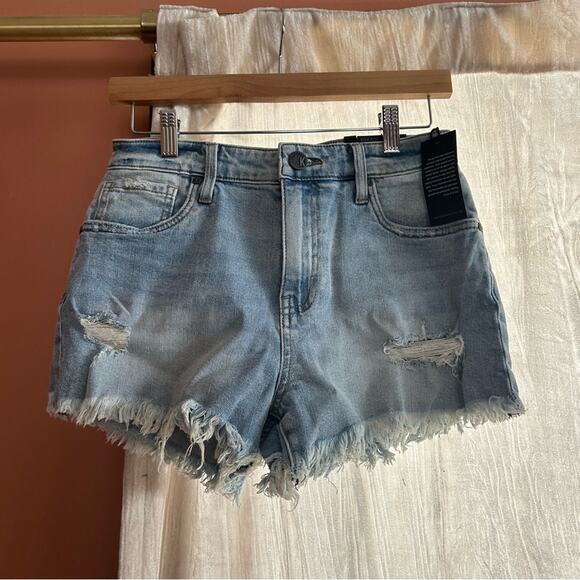 Kut from the Kloth High Rise Jane Jean Short Distressed Denim Cutoff NWT Size 00 - Picture 1 of 5
